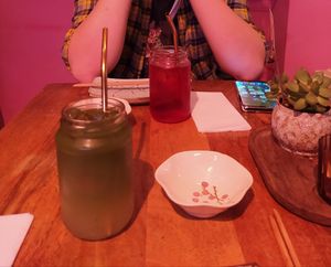 Matcha Yuzu Lemonade and Hibiscus Ice Tea at Vegan Sushi Bar - Downtown in Amsterdam