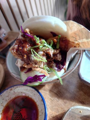 No Chicken Bao Bun at Vegan Sushi Bar - Downtown in Amsterdam