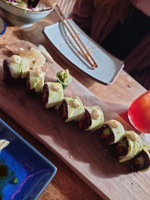 Sweet Potato/Avocado Sushi Rolls at Vegan Sushi Bar - Downtown in Amsterdam