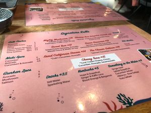 Menu at Vegan Sushi Bar - Downtown in Amsterdam