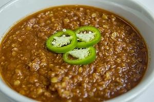Misir Wot - Spiced red lentils simmered in Berbere (Ethiopian chili powder) at Konjo Ethiopian Food in Edgewater
