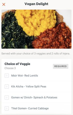 Menu   at Konjo Ethiopian Food in Edgewater