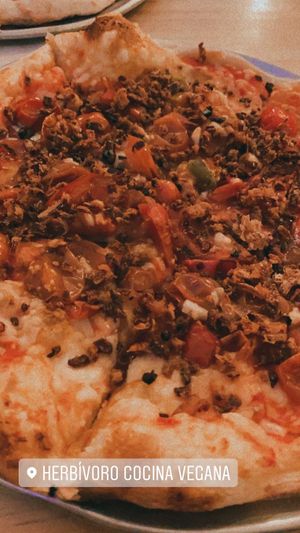 Pizza tomatina  at Herbívoro- Chapinero in Bogota