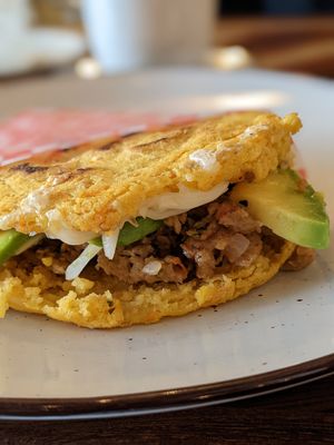 Arepa at Herbívoro- Chapinero in Bogota