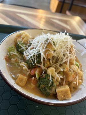 Chupe de verduras y tofu #Veganuary at Herbívoro- Chapinero in Bogota