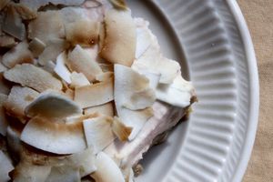 Toasted Coconut Tres Leches with Mundus Foods Strawberry Whipped Cream at TUME in Orlando