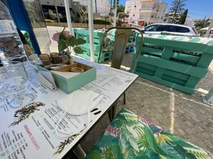 Outside sitting lounge   at Café Fino in Carvoeiro