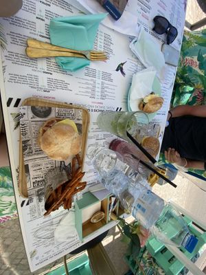Burger and fries  at Café Fino in Carvoeiro