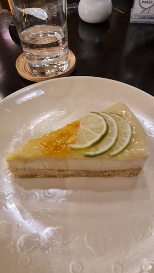 Lemon cheese cake at VIBE Coffee & Plant-Based Food in Bangkok