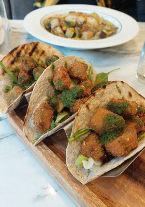 Crispy Avocado Tacos | Vegetable Curry at The Vegan Brasserie in South West London
