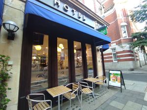 Outisde at The Vegan Brasserie in South West London