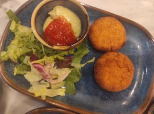 Chickpeas patties at The Vegan Brasserie in South West London