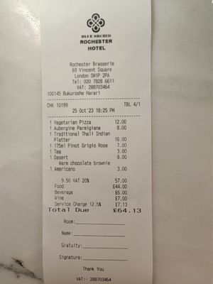  at The Vegan Brasserie in South West London