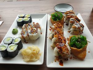 This is the Tofu Menue at Very Very Veggie Vegan Sushi in Hamburg