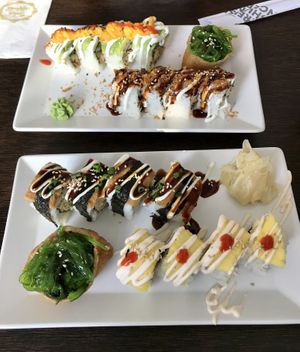 sushi inside the restaurant  at Very Very Veggie Vegan Sushi in Hamburg