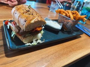 Falafel „Burger“ (Sandwich)  at Feinkost Sirin's in Bad Sackingen