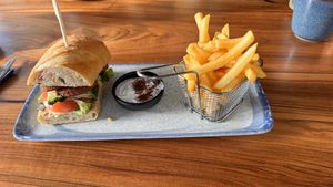 falafel burger & pommes  at Feinkost Sirin's in Bad Sackingen