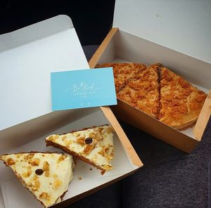 Delicious carrot cake and ginger biscoff cake at Be Kind The Vegan Coffee Caravan in Hayle