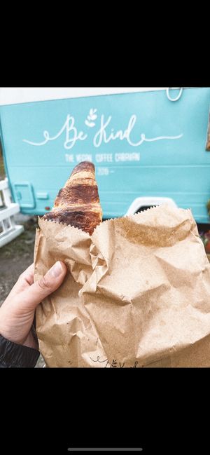 Vegan croissant at Be Kind The Vegan Coffee Caravan in Hayle