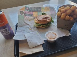 Meal at V Burger in Calgary