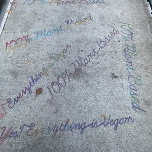 Outside sidewalk at V Burger in Calgary