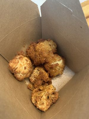 Cauliflower bites  at V Burger in Calgary