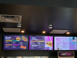 Menu board at V Burger in Calgary