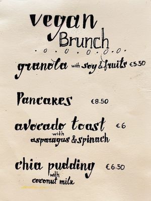 Vegan brunch menu (2/2) at Let Them Eat Cake in Paphos