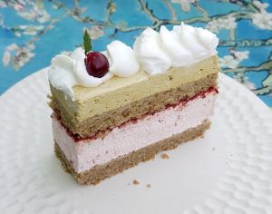 Pistachio Raspberry Cake at Cafe Turtle 카페 거북이 in Seoul