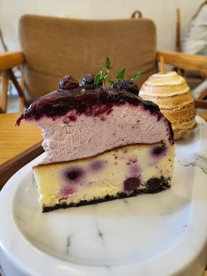 Blueberry cheesecake at Cafe Turtle 카페 거북이 in Seoul