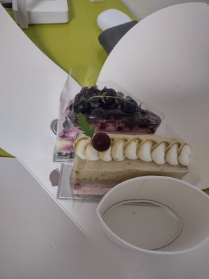 Blueberry cheesecake and I forgot the other one at Cafe Turtle 카페 거북이 in Seoul