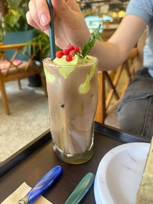 Matcha choco drink at Cafe Turtle 카페 거북이 in Seoul
