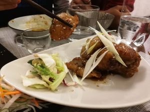 Funghi fritti glassati (vegan) at Su Guan in Florence