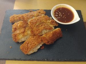 Tofu with taro root at Su Guan in Florence