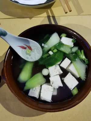 Vegetable tofu soup at Su Guan in Florence