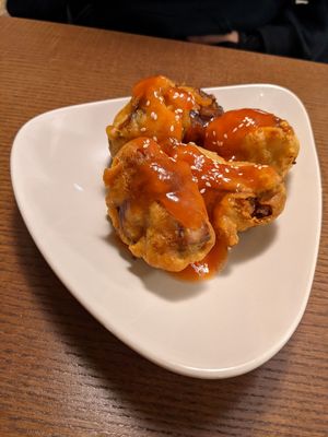 Fried eggplant and tofu is ready for its close-up at Su Guan in Florence