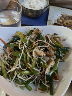 Fried tofu with chili peppers  at Su Guan in Florence