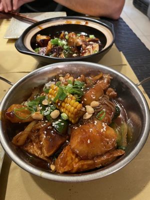 The spicy hot pot - tastes like gravy with chilli, with a lot of ingredients, recommend for something different   at Su Guan in Florence