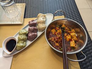 Mixed dumplings and spicy tofu 🥵 at Su Guan in Florence