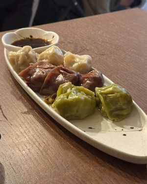 Dumplings. Each color tasted very different. Fantastic.  at Su Guan in Florence