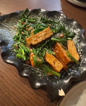 Tofu and chives.  at Su Guan in Florence