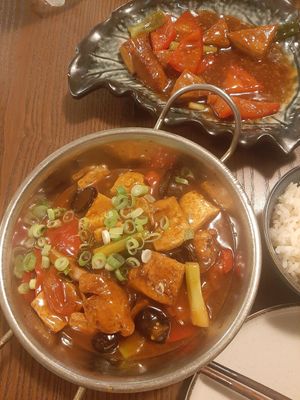 Tofu stew with mushrooms at Su Guan in Florence
