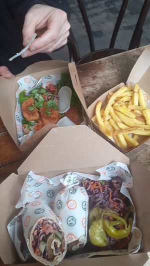 Asian Street bowl, veto kebab and fries at VetoMeato in London