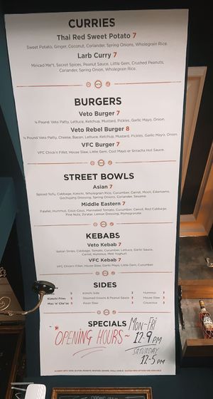 menu 6/2022  at VetoMeato in London