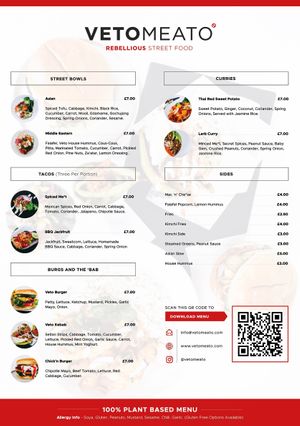 Our menu. at VetoMeato in London