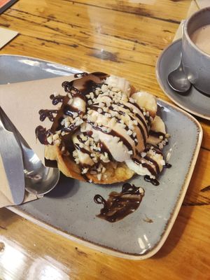 Vegan salted caramel icecream waffle at Goodtime Games in Manchester