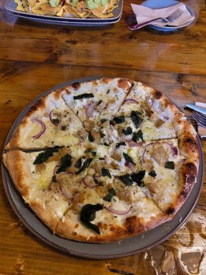 Garlic Chicken Pizza at Goodtime Games in Manchester