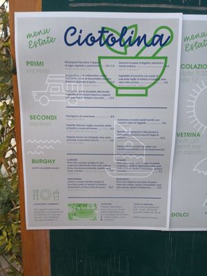 Menù cena at Ciotolina Rivendita e Cucina in Cesenatico