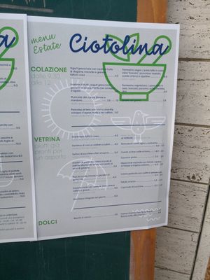 Menù colazione e take away at Ciotolina Rivendita e Cucina in Cesenatico