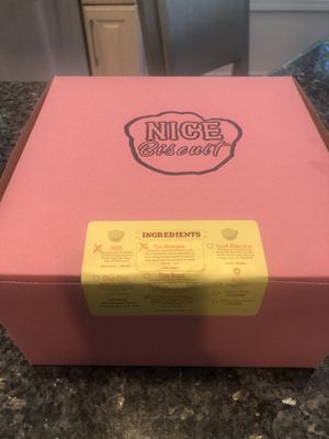 Comes in a pretty box at NICE Biscuit in Syracuse